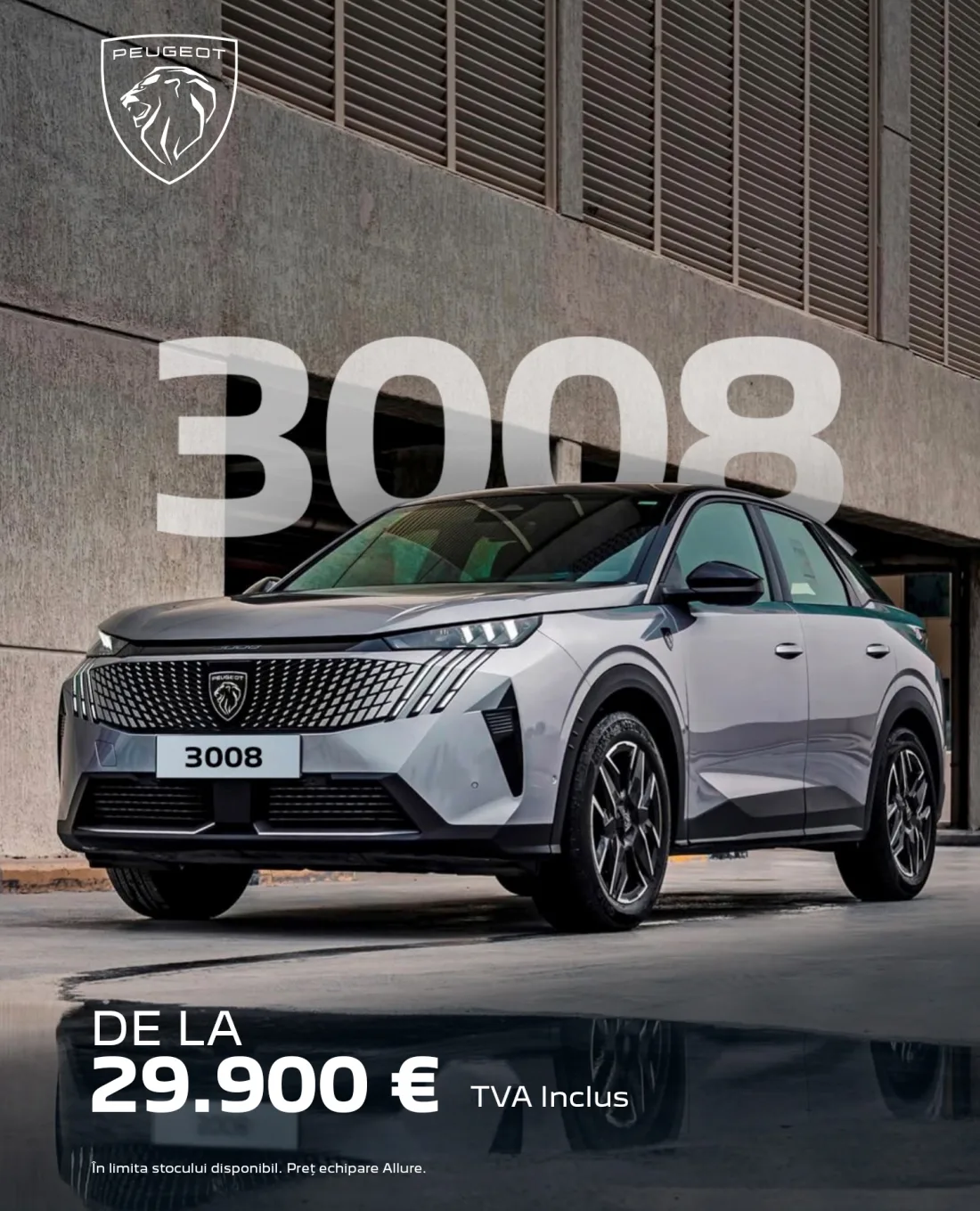 Peugeot 3008 — preț de pornire 29.900 € TVA inclus, la Eurial Selection